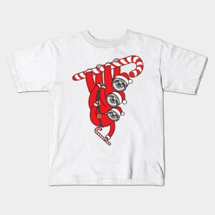 Sloth Candy Cane Kids T-Shirt